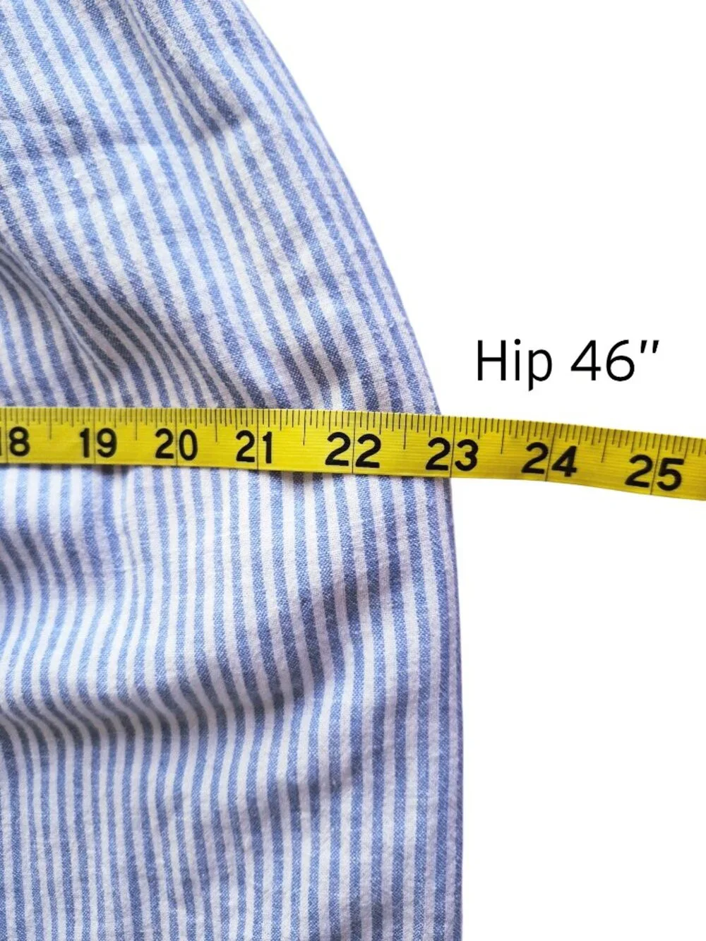 DRAPER JAMES RSVP Button Front Maxi Dress in Sky Blue & White Stripe M - Picture 12 of 15